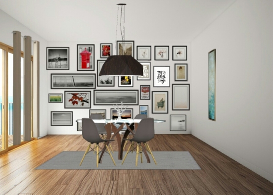 Sala de jantar moderna e tumblr Design Rendering