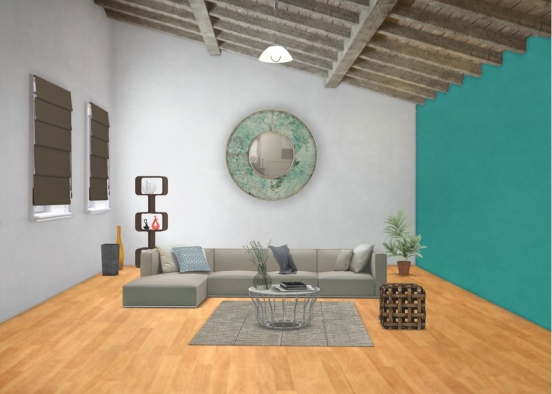 Clean Looking Living Room Design Rendering