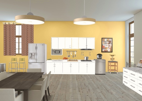 cozinha amarela Design Rendering