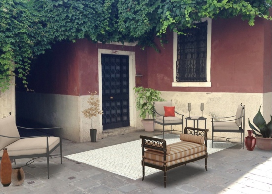 Italian Courtyard Design Rendering
