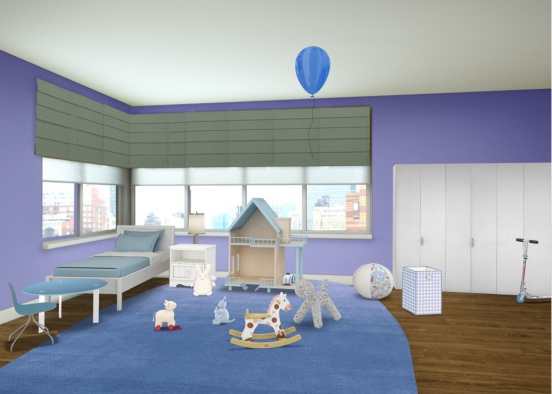 blue child’s room Design Rendering