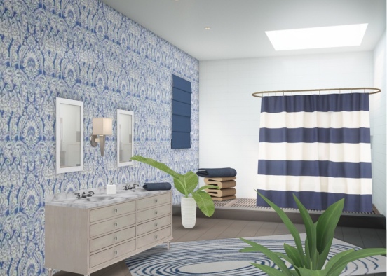 Blue Bath Design Rendering