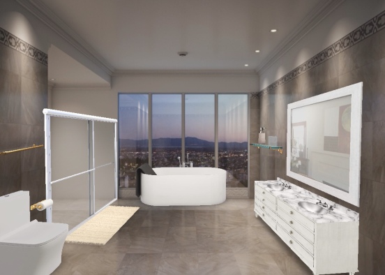 Banheiro moderno Design Rendering