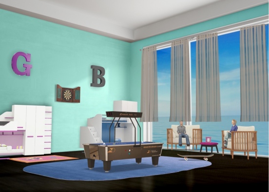 Kids bed room Design Rendering