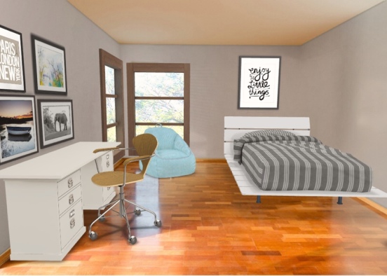 Grey bedroom Design Rendering