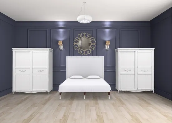 just a mostly white bedroom  Design Rendering