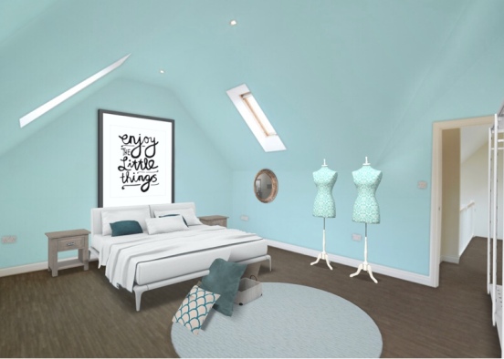Auqa Bedroom+Design Room Design Rendering