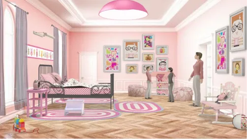 pink girls room 