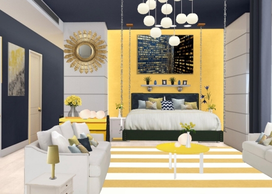 YELLOW & WHITE BLENDS SO WELL... guest house Design Rendering