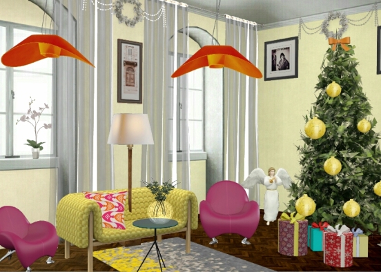 Рождественская гостиная Design Rendering