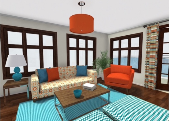 cool living room  Design Rendering
