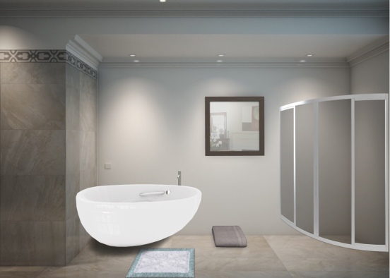 simple bathroom Design Rendering