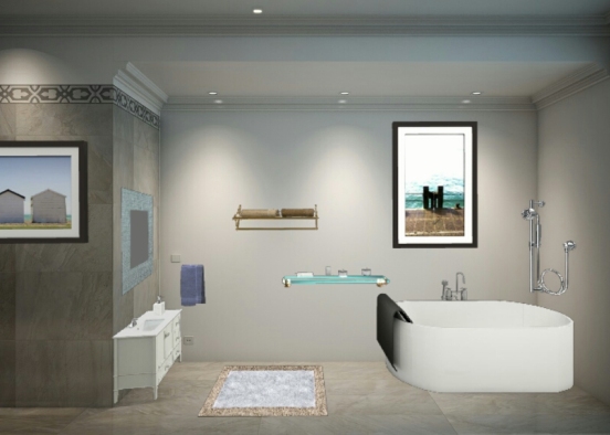 Simple Bath Room Design Rendering