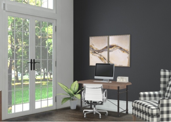 Black and white office! Design Rendering