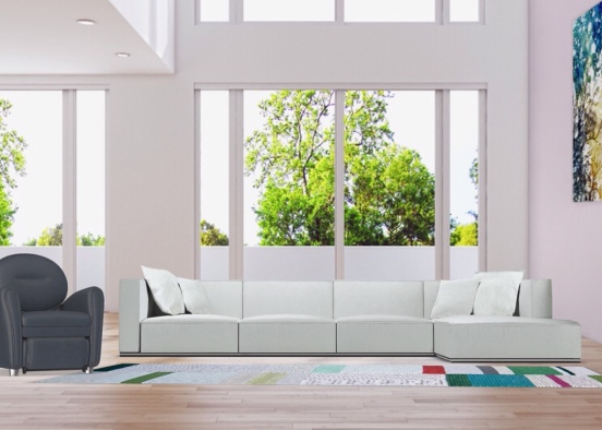 minimalistic living room  Design Rendering