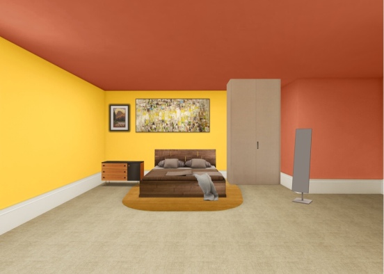 yellow and burnt Orange Design Rendering