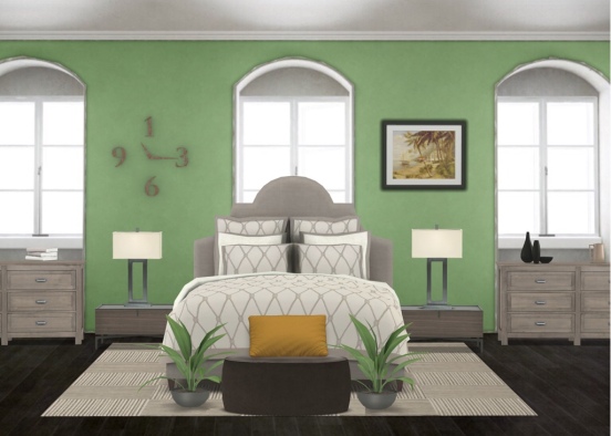 Greenery Master Bedroom Design Rendering