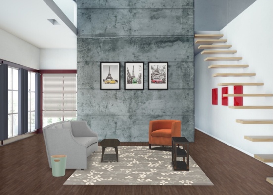 Colorlful Living Room Decor Design Rendering