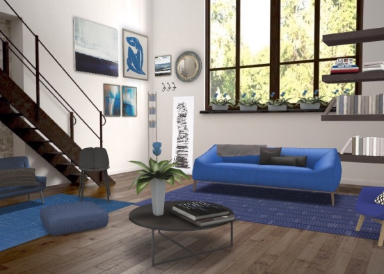 blue & black apartment Design Rendering