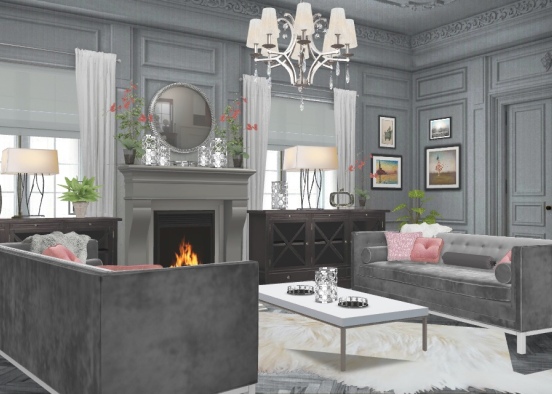 Formal living room Design Rendering
