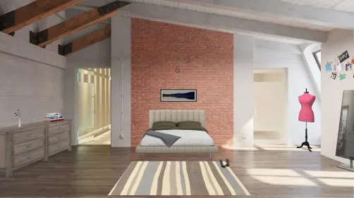 Dormitorio rústico y moderno 