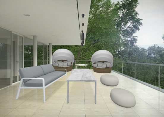 Modern outdoor living Design Rendering