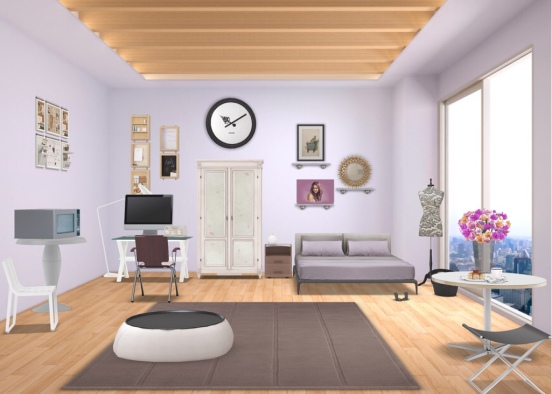 Perfect purple room! Design Rendering