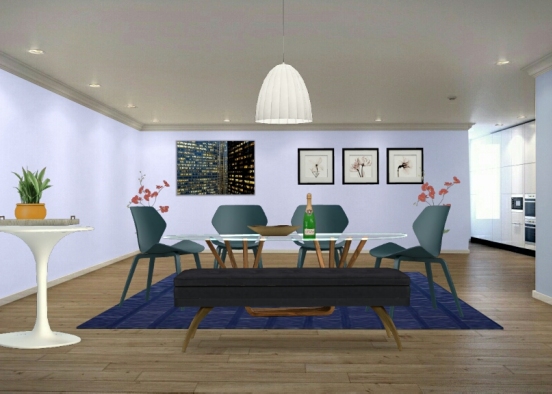 Dining room of house Design Rendering