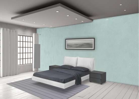 White Modern Bedroom Design Rendering