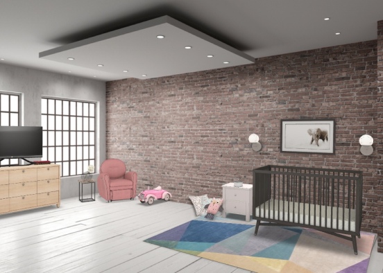 Modern Baby Room Design Rendering