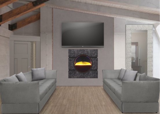 Modern socialable living room  Design Rendering