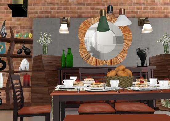 #bricky dining room 🥞🍪☕😊 Design Rendering
