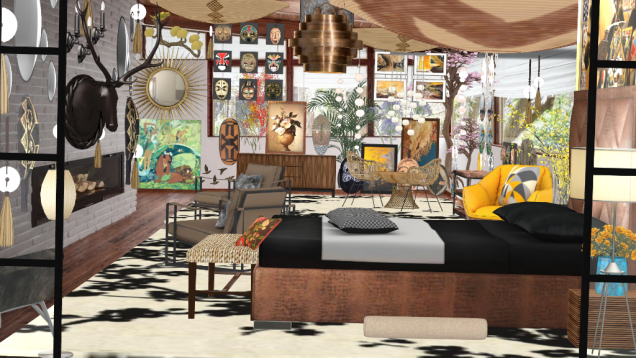 African artistic Bedroom and lab🧡💛💚🌍