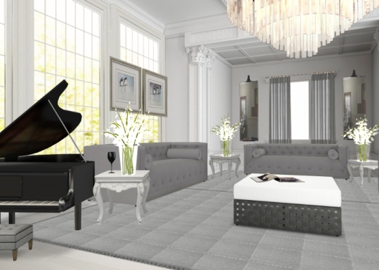 Elegant Living room Design Rendering