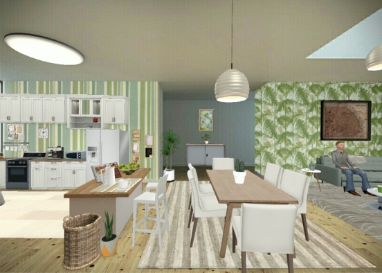 #Kitchen #living# Design Rendering