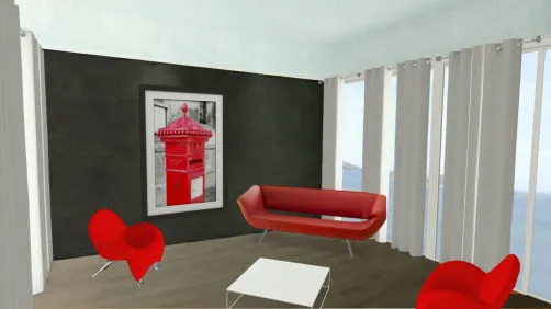 Salon Rouge Noir et Blanc