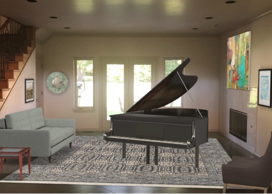 Piano room Design Rendering