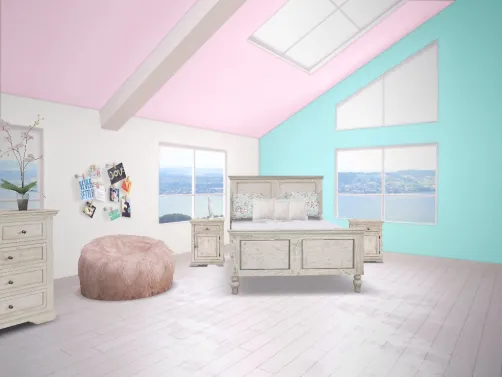 Pink blue and white