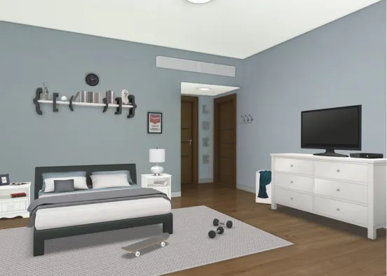 Teen Boy's Bedroom Design Rendering