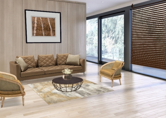 Earth tone living room Design Rendering