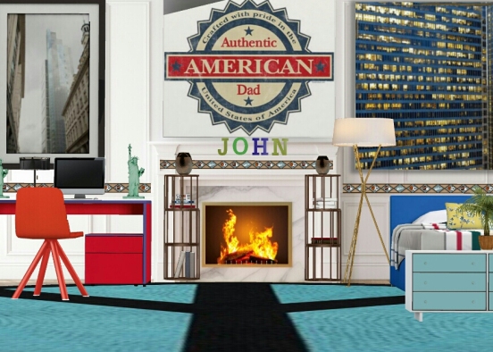Chambre d'ado (américain) - Teens room (american) Design Rendering