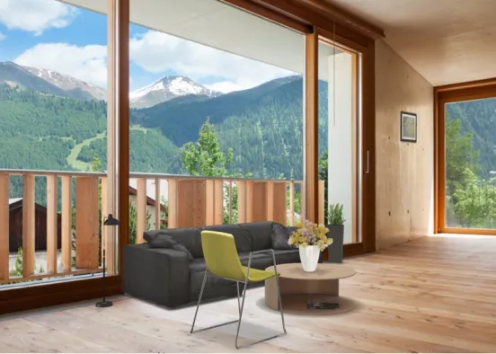 modern mountain home  Design Rendering