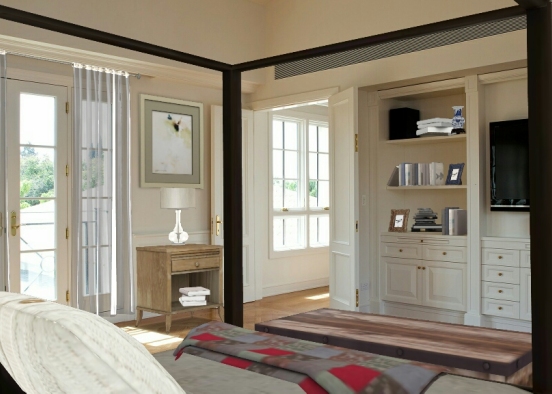 Cream bedroom  Design Rendering