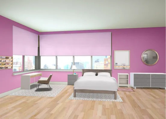 Teen Girls Bedroom Design Rendering
