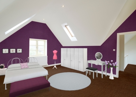 Bedroom for girls 💜 Design Rendering