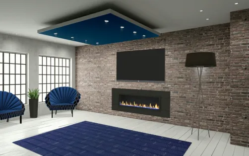 Blue,black dining room