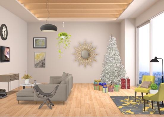 modern Christmas livingroom Design Rendering