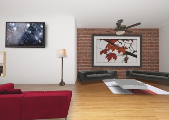 spicy living room  Design Rendering