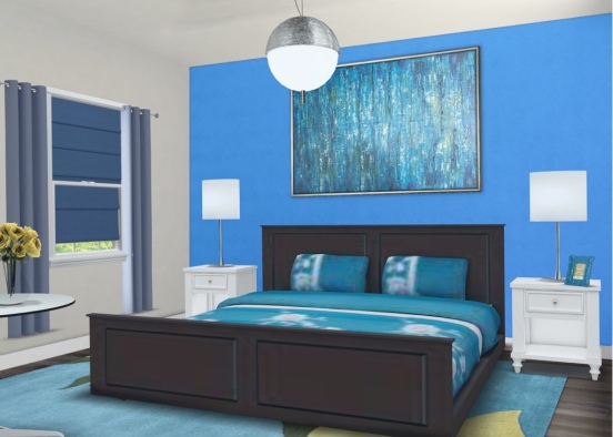 Morning Glory Blue Bedroom Design Rendering