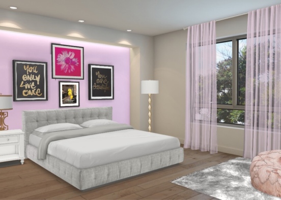 womans pink room Design Rendering